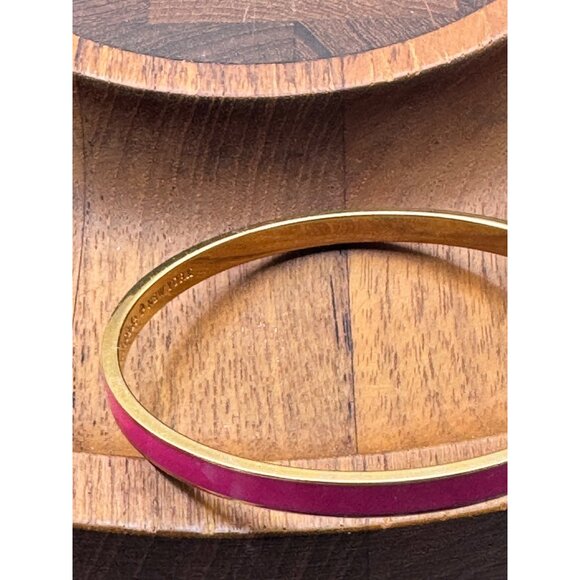 Kate Space Hot To Trot Pink  Gold Enamel Bangle Bracelet - Picture 7 of 8